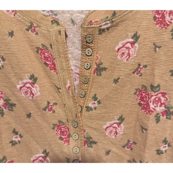 NWOT Intimately Free People Dylan Henley Size S Waffle Knit Roses Bodysuit Boho - Picture 6 of 10